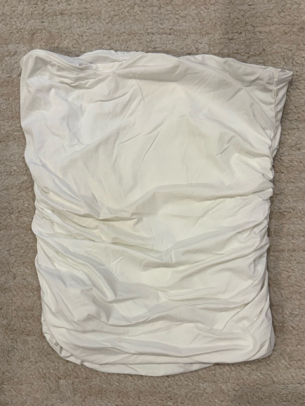 Abercrombie & Fitch White Strapless Ruched Top